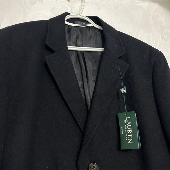 Ralph Lauren Black Wool Mixed Blend Trench Coat - Picture 4 of 12